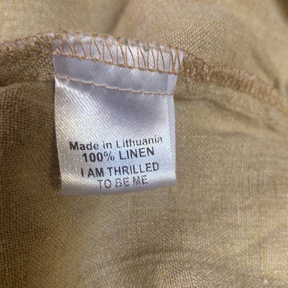 FLAX 100% Linen Side Button Pants Size M 28.5 Inseam - Picture 6 of 8